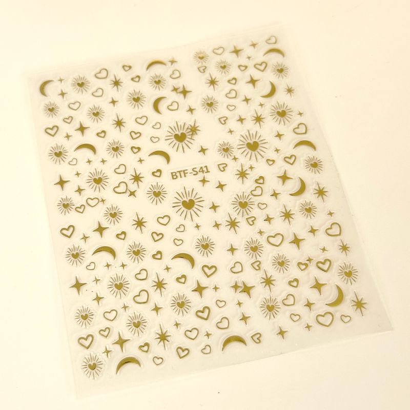 Stickers Lunes et Coeurs Argentées