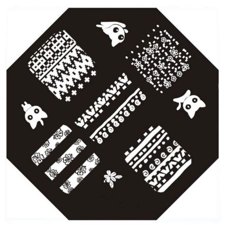 Plaque de Stamping Chat, Motif Aztèque et Fleur