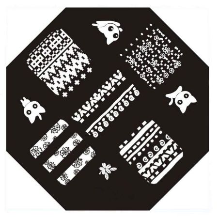 Plaque de Stamping Chat, Motif Aztèque et Fleur