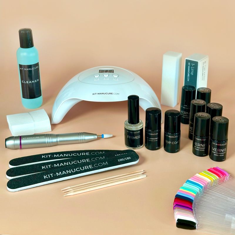 Kit Semi-Permanent 6 Vernis + Gainage + Ponceuse