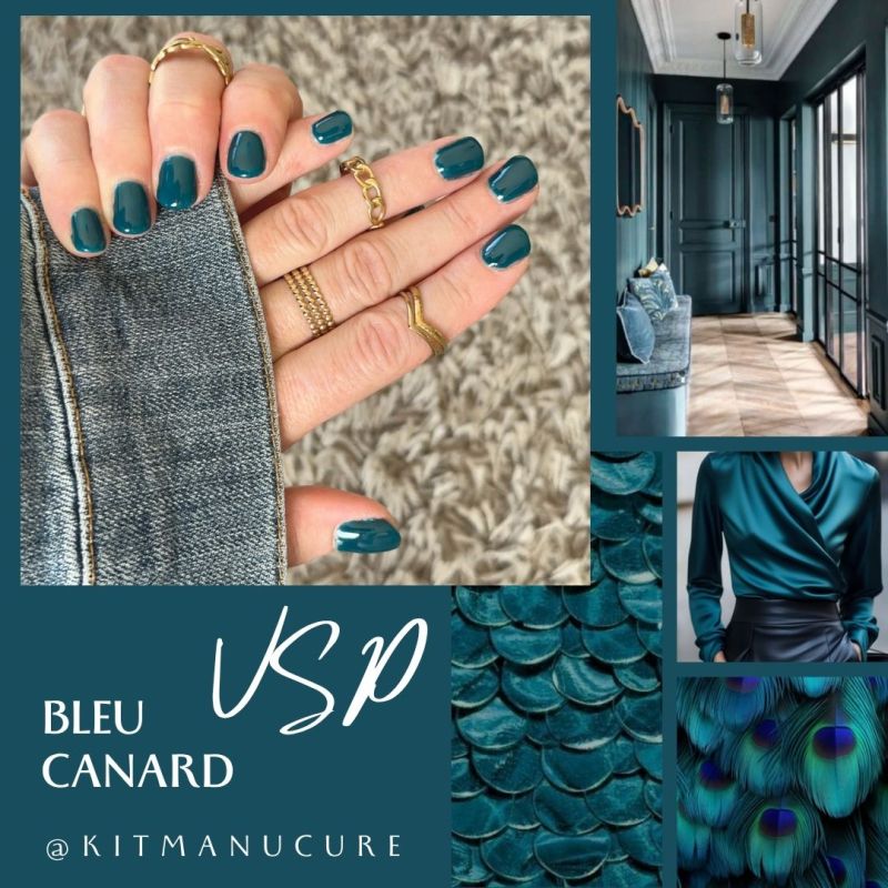 Vernis semi-permanent hema free Bleu canard