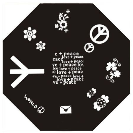 Plaque de Stamping Peace & Love et Fleur