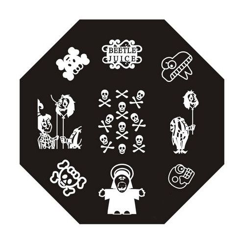 Plaque de Stamping Tête de Mort et Halloween
