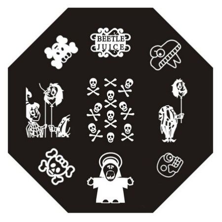 Plaque de Stamping Tête de Mort et Halloween