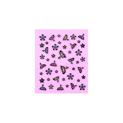 Stickers Papillons et Fleurs avec Strass