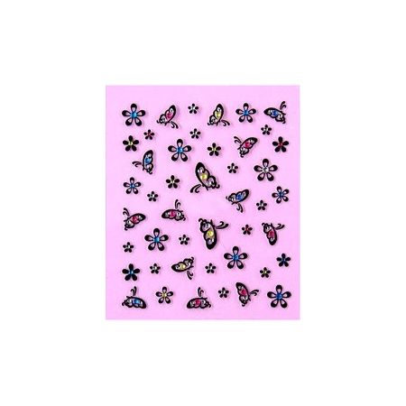 Stickers Papillons et Fleurs avec Strass