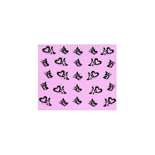 Stickers Papillon et Cœur - Argent