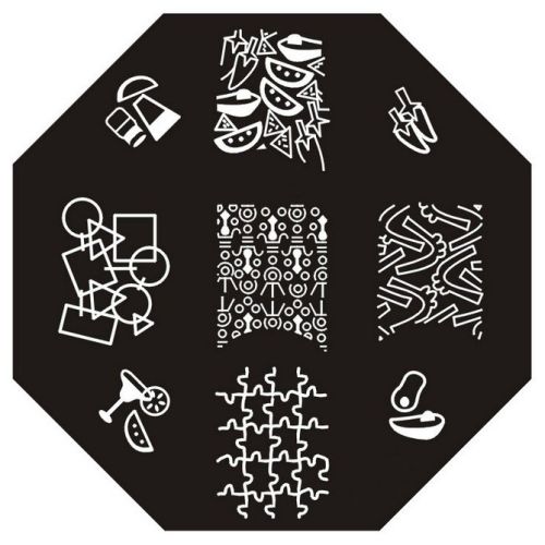 Plaque de Stamping Cocktail, Puzzle et Formes Géométriques