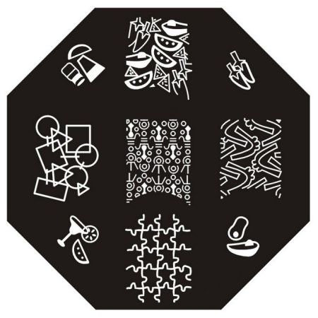 Plaque de Stamping Cocktail, Puzzle et Formes Géométriques 