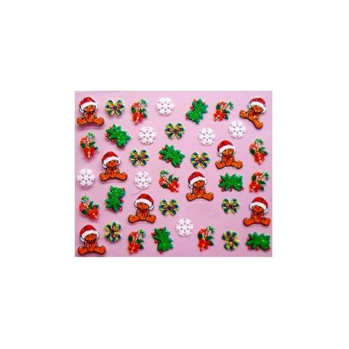 Stickers Ourson de Noël, Flocons et Buis