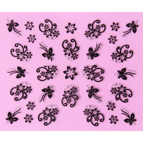 Stickers Fleurs et Papillons - Argent
