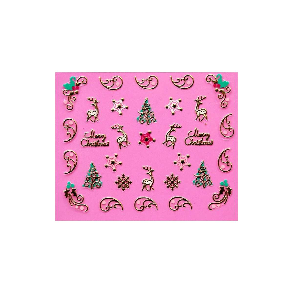 Stickers de Noël Flocons, Sapin, Reine et Merry Christmas