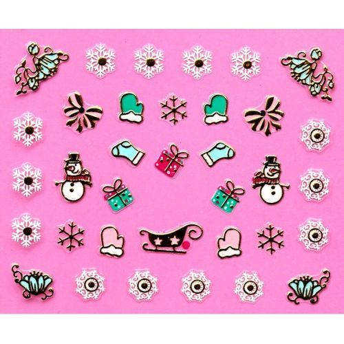 Stickers de Noël, Flocon, Cadeau de Noël et Bonhomme de...
