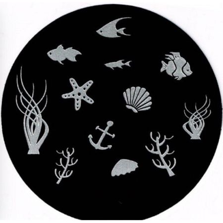 Plaque de Stamping Poisson, Mer et Ancre Marine
