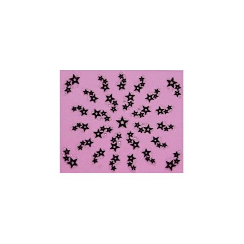 Stickers Etoiles et Strass - Noir et Argent
