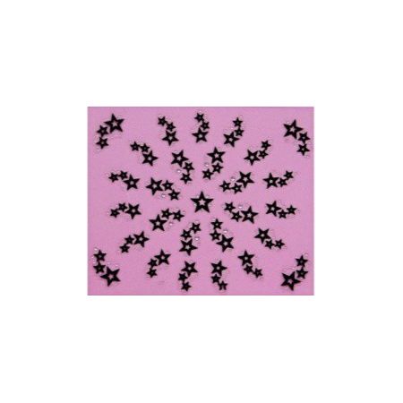 Stickers Etoiles et Strass - Noir et Argent