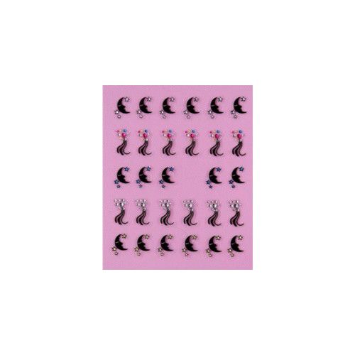 Stickers Etoile Filante et Lune avec Strass