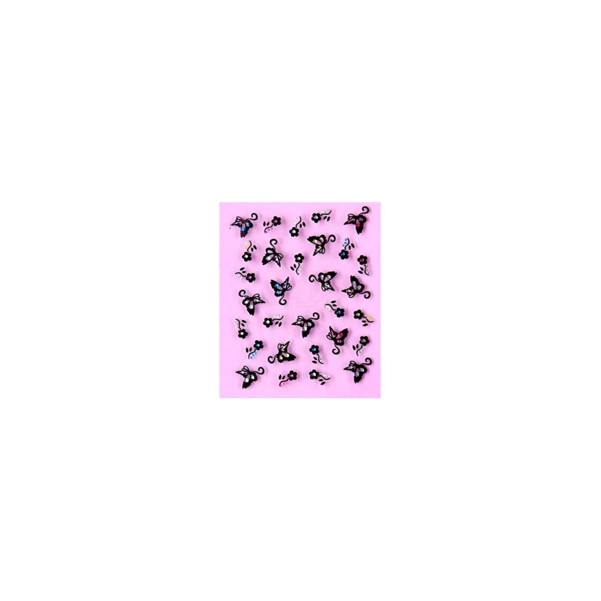 Stickers Papillons et Fleurs à Strass