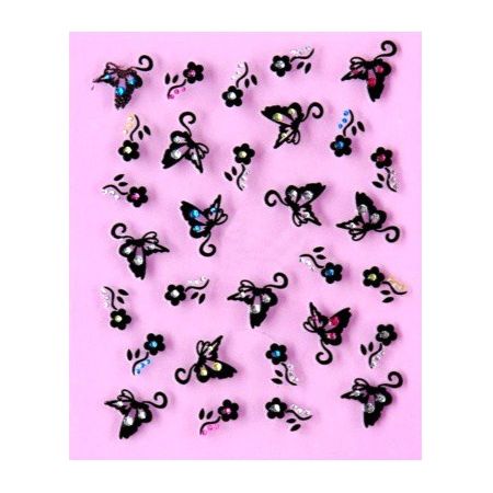 Stickers Papillons et Fleurs à Strass