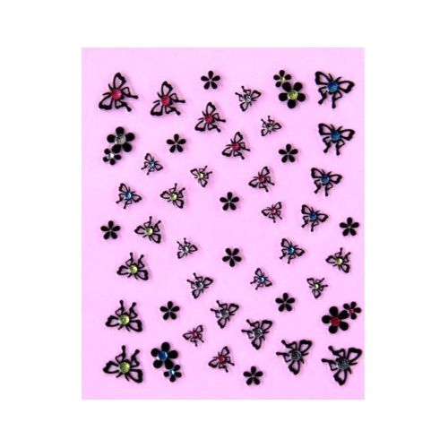 Stickers Papillons et Fleurs à Strass