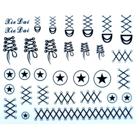 Stickers Corset et Lacet - Noir
