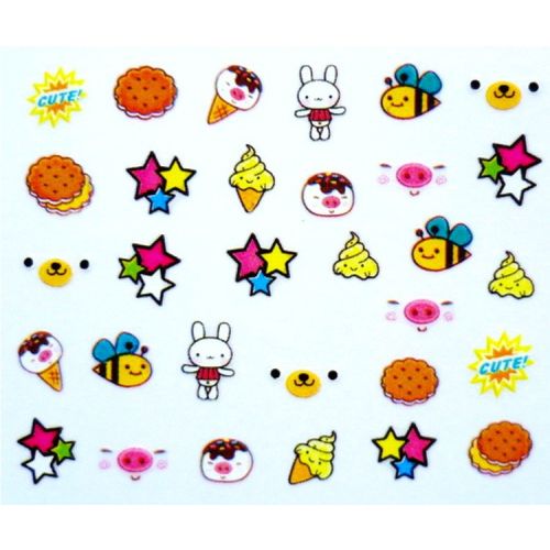 Stickers Gâteaux, Glaces, Etoiles et Abeilles