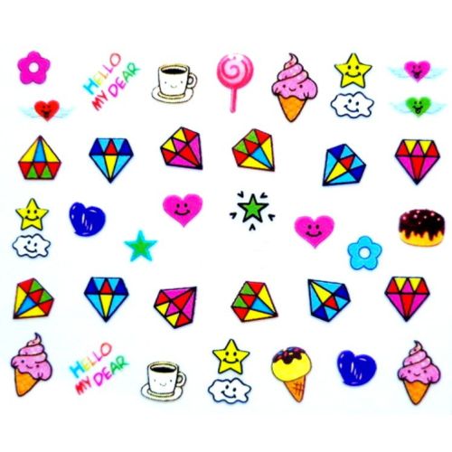 Stickers Glaces, Diamants et Motifs Rigolos