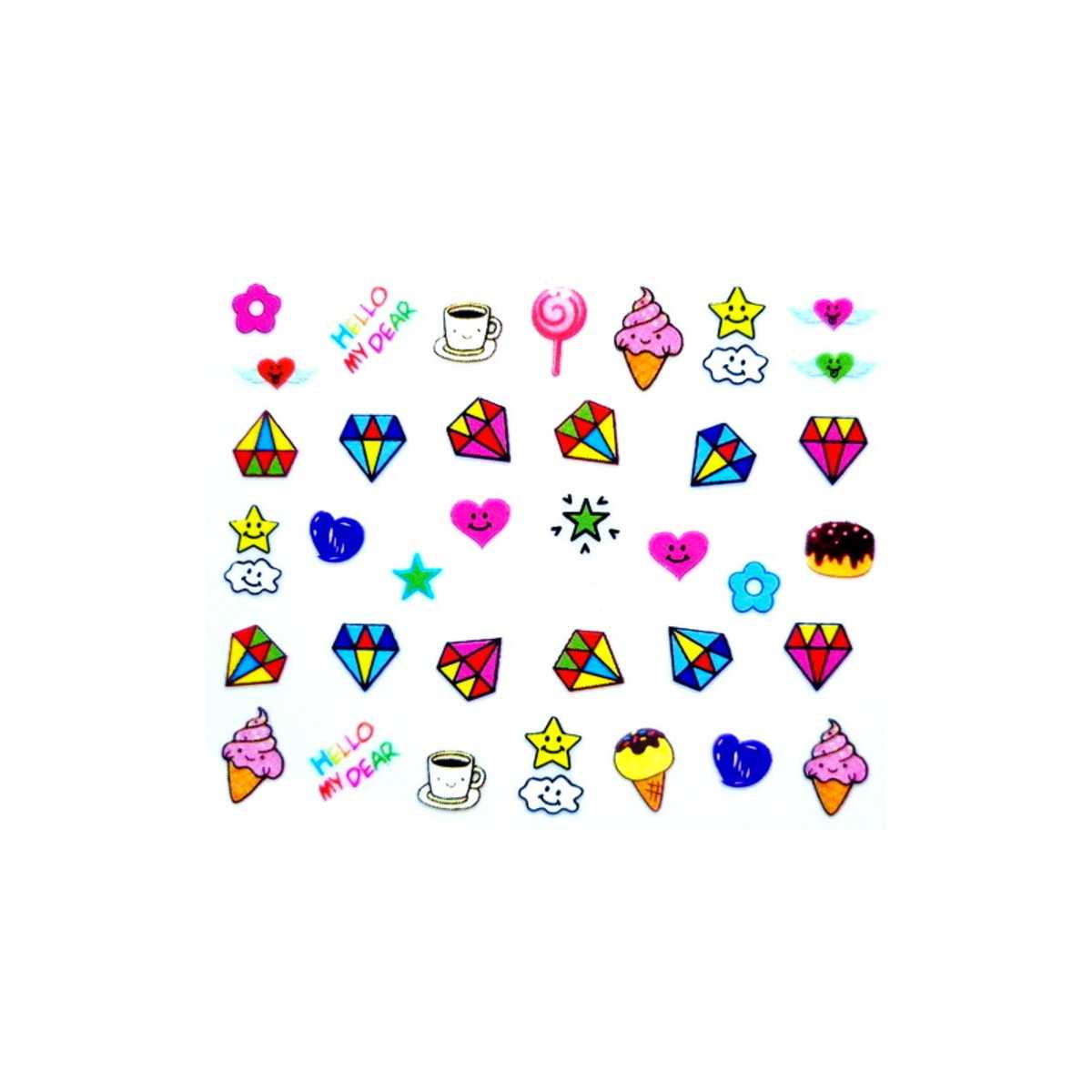 Stickers Glaces, Diamants et Motifs Rigolos