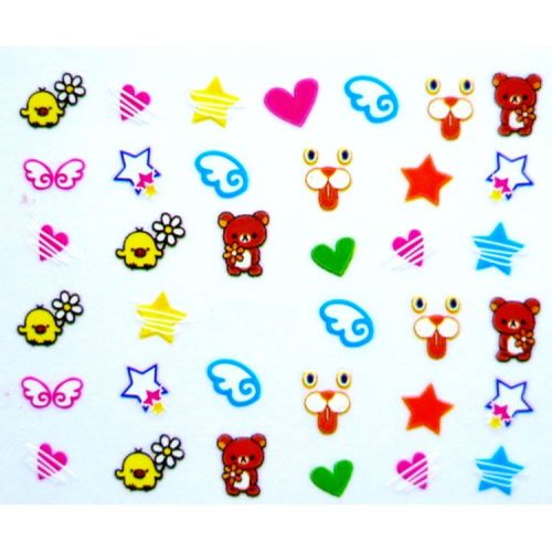 Stickers Ourson, Poussin, Etoile et Cœur