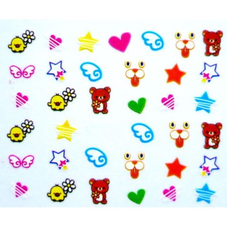 Stickers Ourson, Poussin, Etoile et Cœur