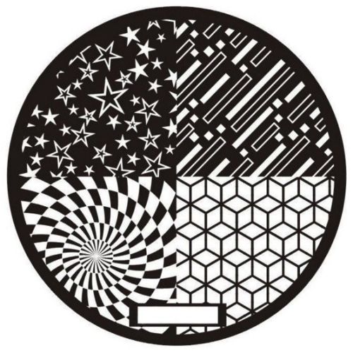 Plaque de Stamping Spirale, Etoiles et Tumbling Blocks