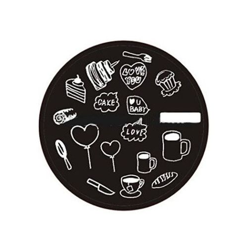 Plaque de Stamping Gâteau, Café, Cœur et Messages