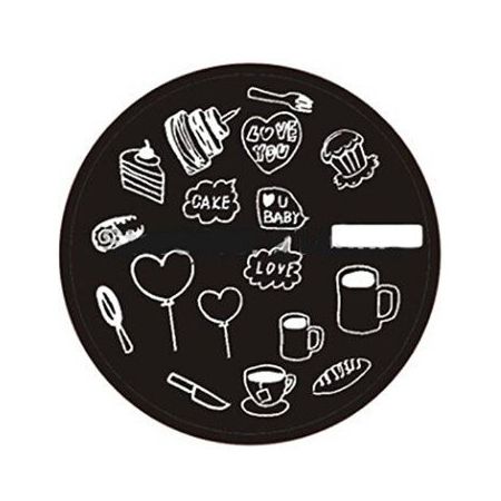 Plaque de Stamping Gâteau, Café, Cœur et Messages