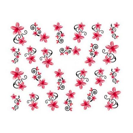 Water Decals Fleurs de Cerisier - Rose et Noir