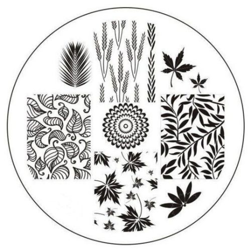 Plaque de Stamping Feuilles, Feuillage et Épis de blé