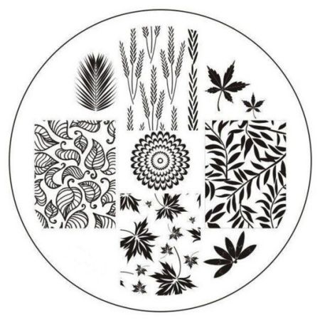 Plaque de Stamping Feuilles, Feuillage et Épis de blé