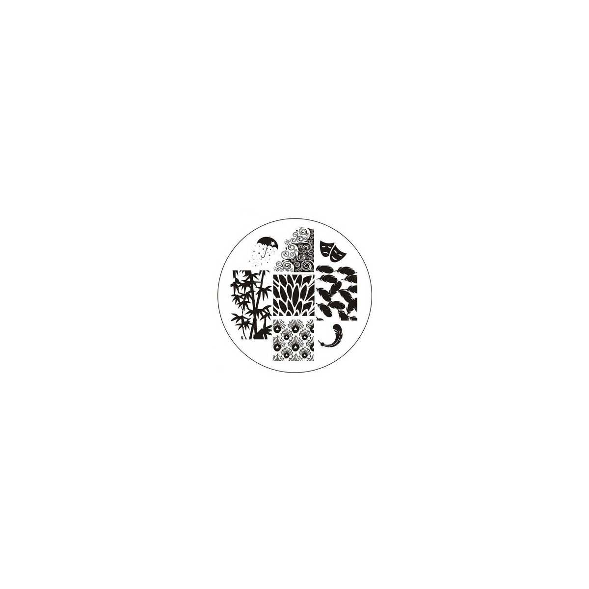 Plaque de Stamping Palmiers, Plumes Parapluie et Masques de Théâtre https://www.kit-manucure.com/907-thickbox_default/plaque-de-stamping-palmiers-plumes-parapluie-et-masques-de-théâtre.jpg