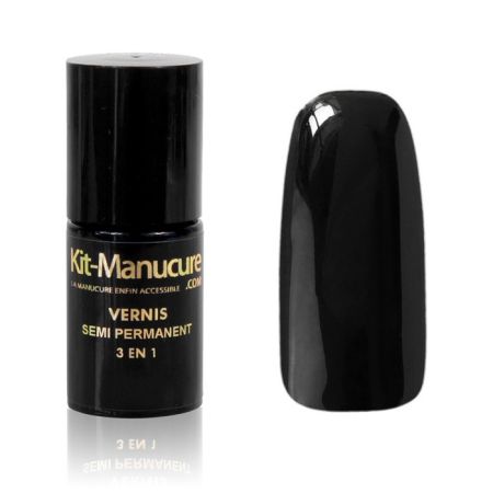 Vernis Semi-Permanent 3 en 1 Noir