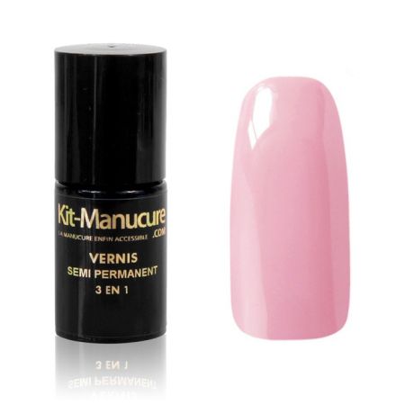 Vernis Semi-Permanent 3 en 1 Rose Pastel
